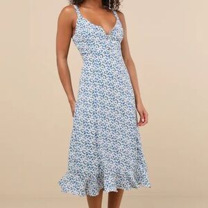 Lulus Darling Daisy’s Floral Maxi Dress